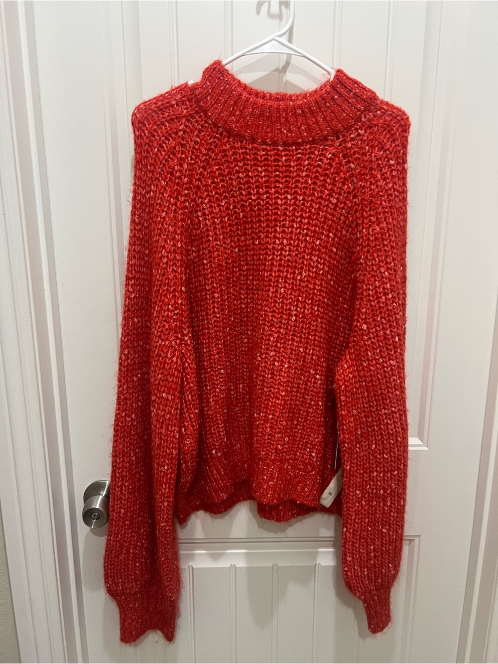 a.n.a Red Chunky Crewneck Sweater